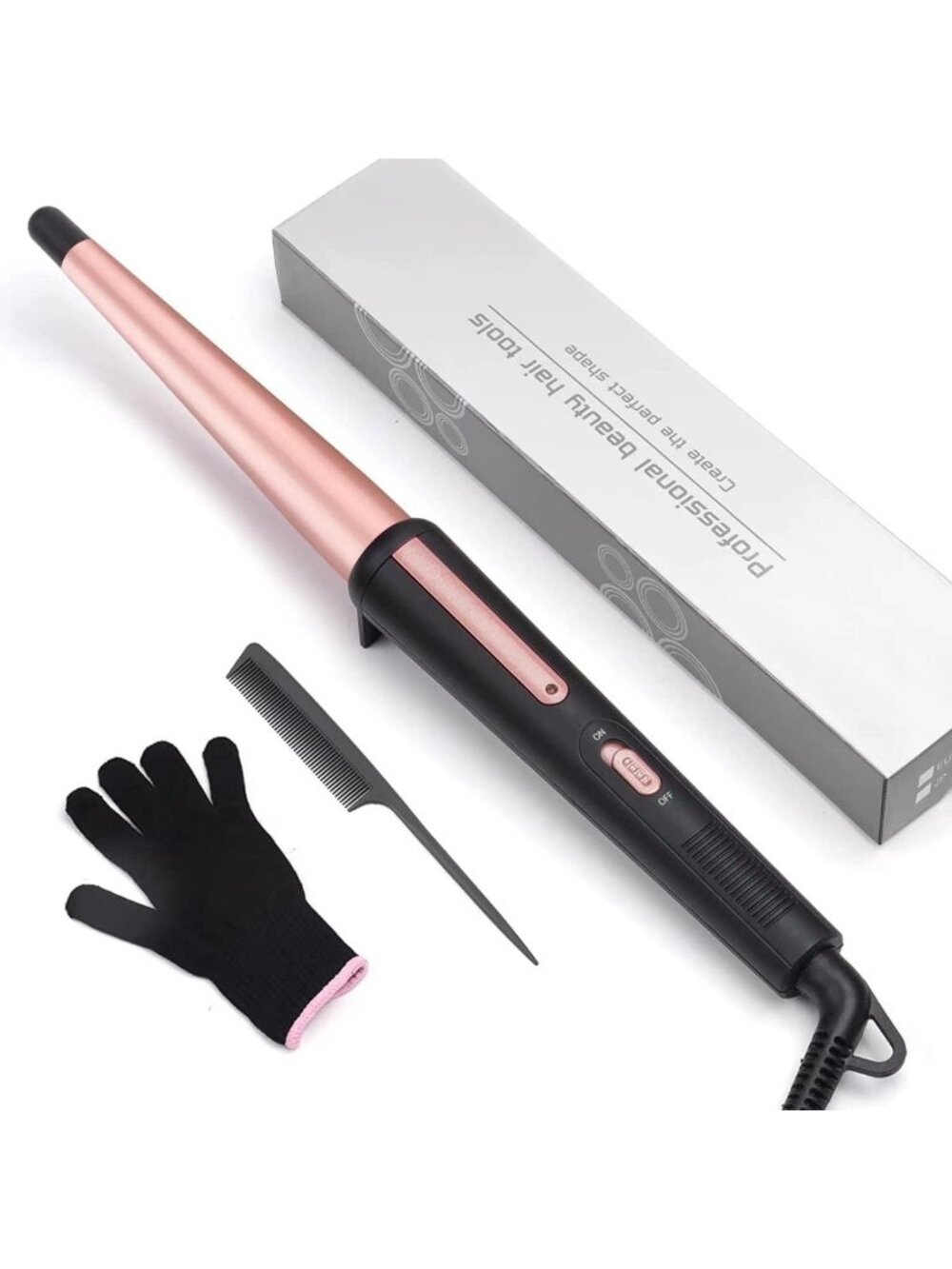 Versatile Hair Curling Wand 0.5-1" | 210℃ for Classic Curls & Natural Waves